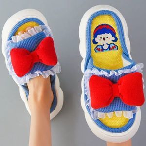 Snow White Bowtie Slippers | Women Kids Cotton Indoor Home Winter Slippers Shoe